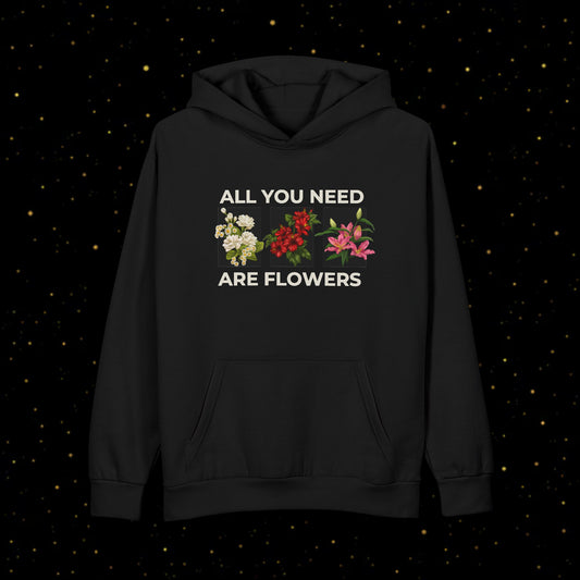 Hoodie mit Blumenmuster <All You Need Are Flowers>