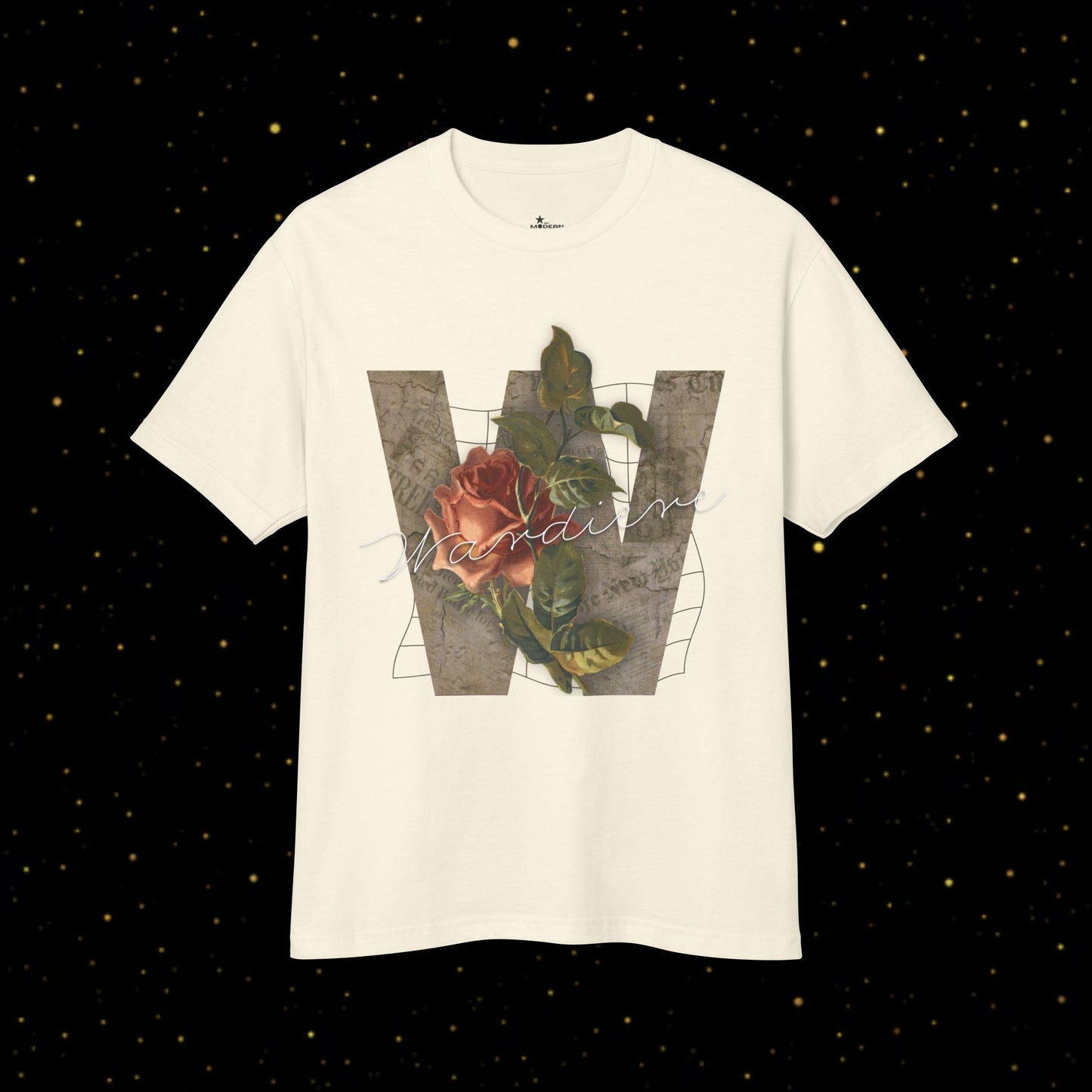 'w' Floral Art T-Shirt