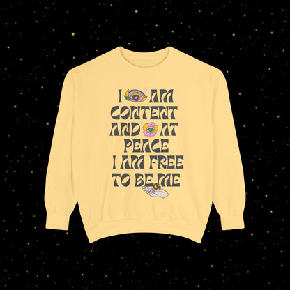 "I Am Free" Inspirierendes Sweatshirt mit Grafikprint