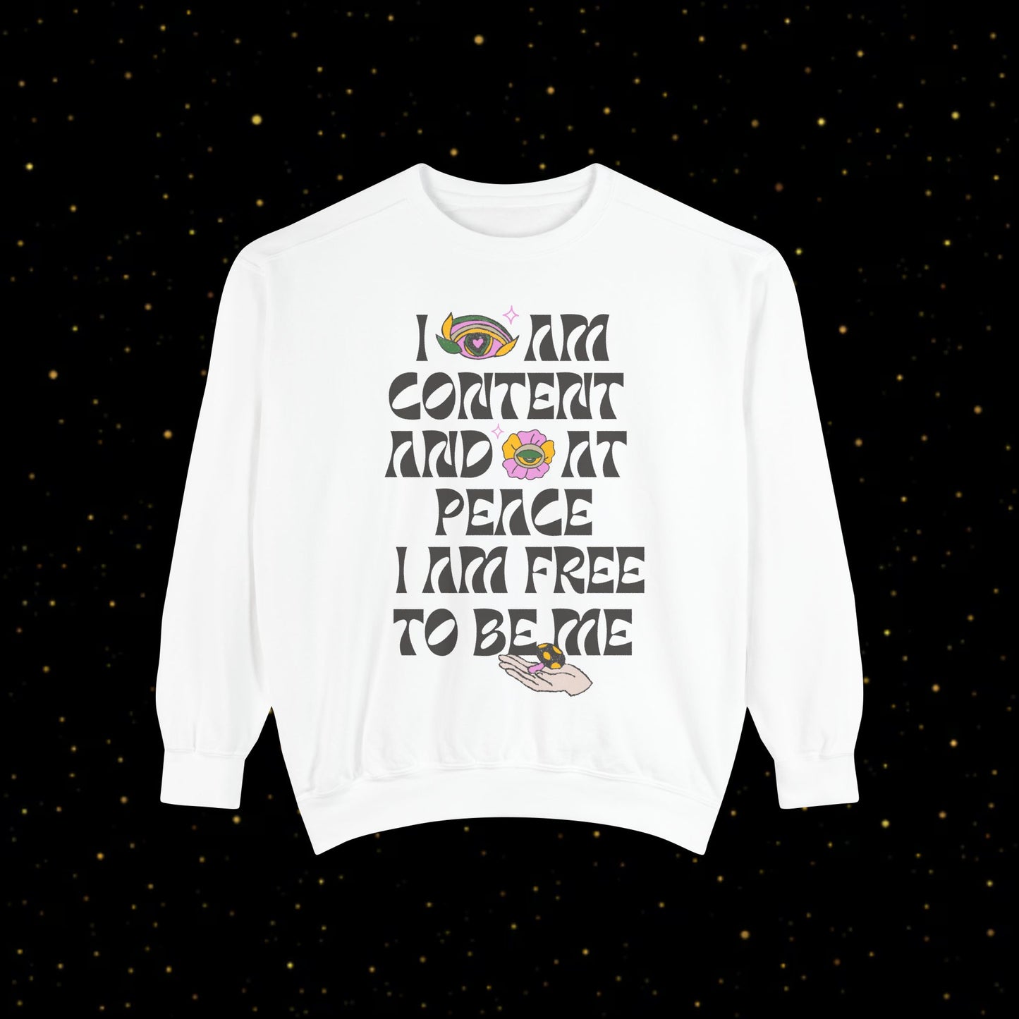 "I Am Free" Inspirierendes Sweatshirt mit Grafikprint