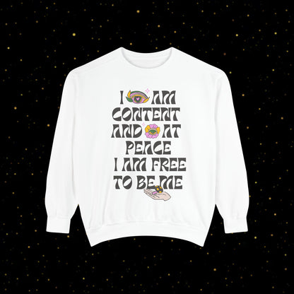 "I Am Free" Inspirierendes Sweatshirt mit Grafikprint