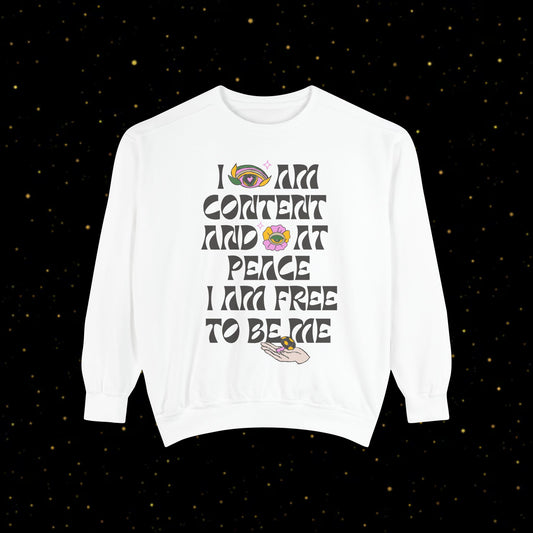 "I Am Free" Inspirierendes Sweatshirt mit Grafikprint