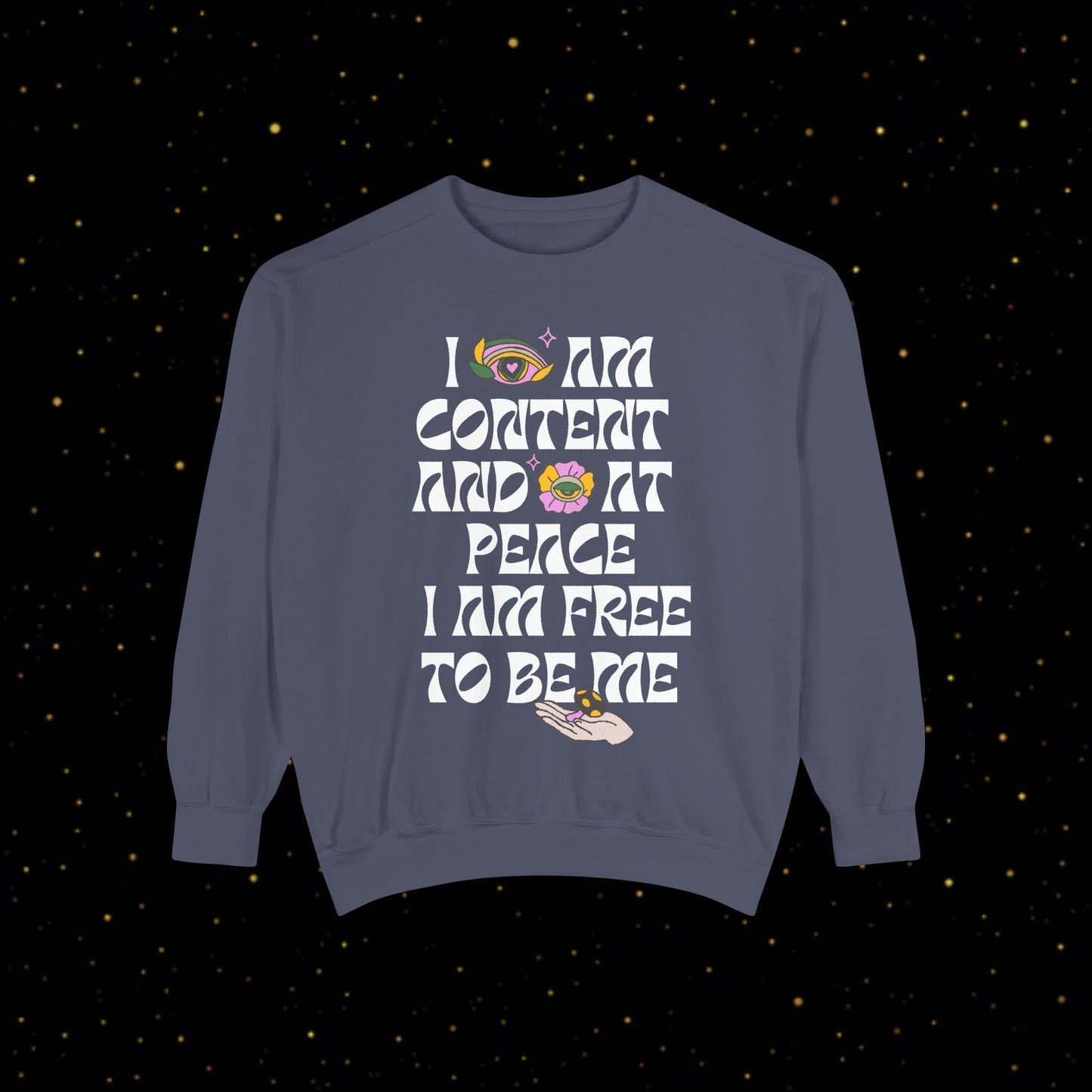 "I Am Free" Inspirierendes Sweatshirt mit Grafikprint