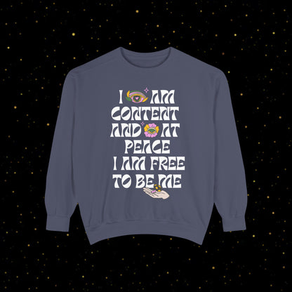 "I Am Free" Inspirierendes Sweatshirt mit Grafikprint