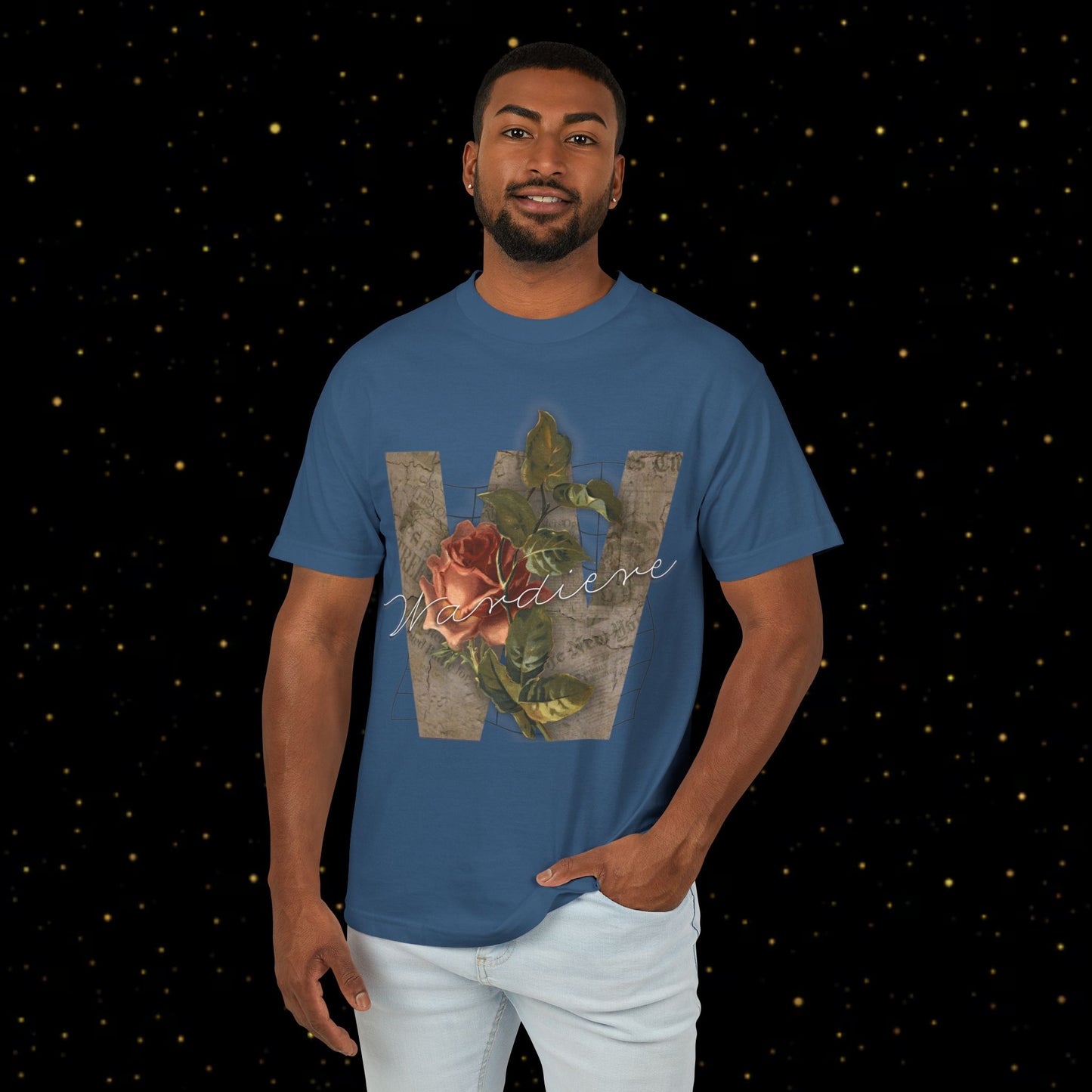 'w' Floral Art T-Shirt