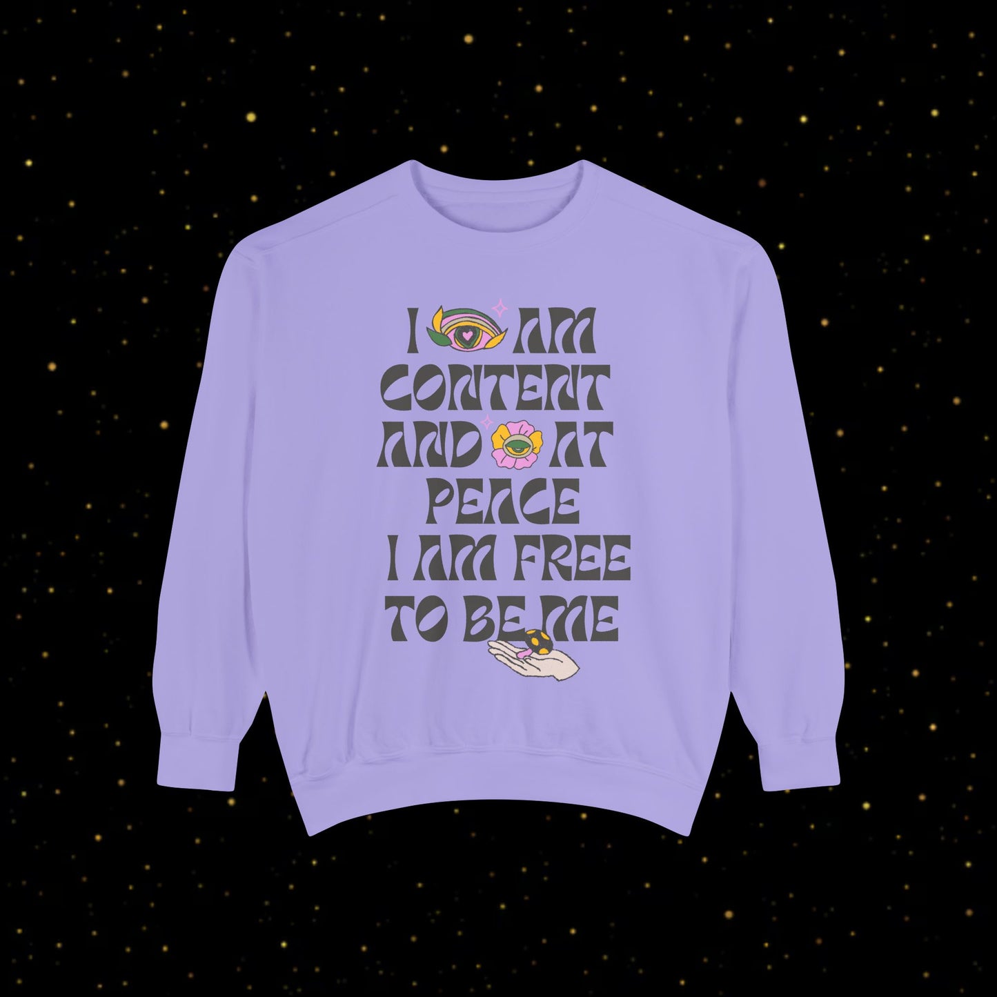 "I Am Free" Inspirierendes Sweatshirt mit Grafikprint