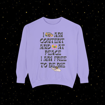"I Am Free" Inspirierendes Sweatshirt mit Grafikprint