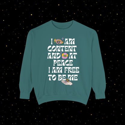 "I Am Free" Inspirierendes Sweatshirt mit Grafikprint