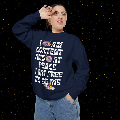 "I Am Free" Inspirierendes Sweatshirt mit Grafikprint