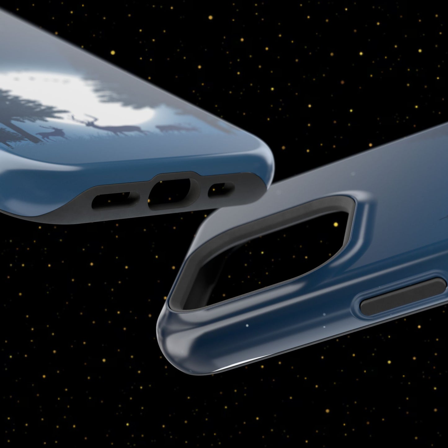 Handyhülle mit Hirschmotiv aus dem Nachtwald