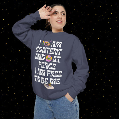 "I Am Free" Inspirierendes Sweatshirt mit Grafikprint