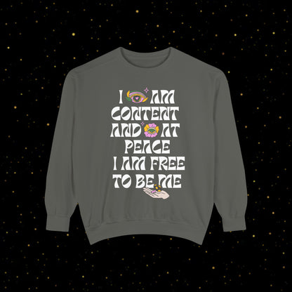 "I Am Free" Inspirierendes Sweatshirt mit Grafikprint