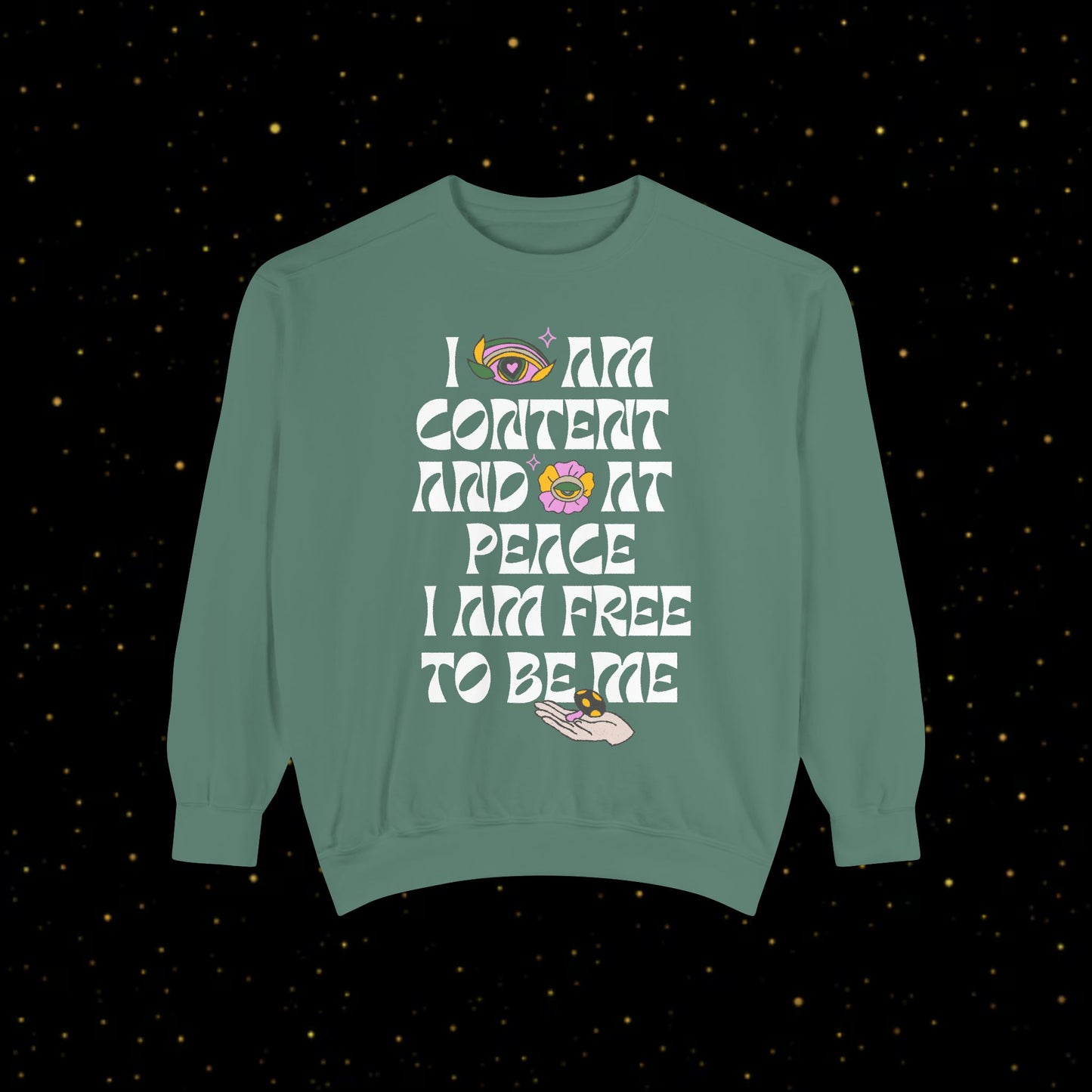 "I Am Free" Inspirierendes Sweatshirt mit Grafikprint