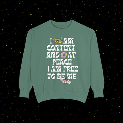 "I Am Free" Inspirierendes Sweatshirt mit Grafikprint
