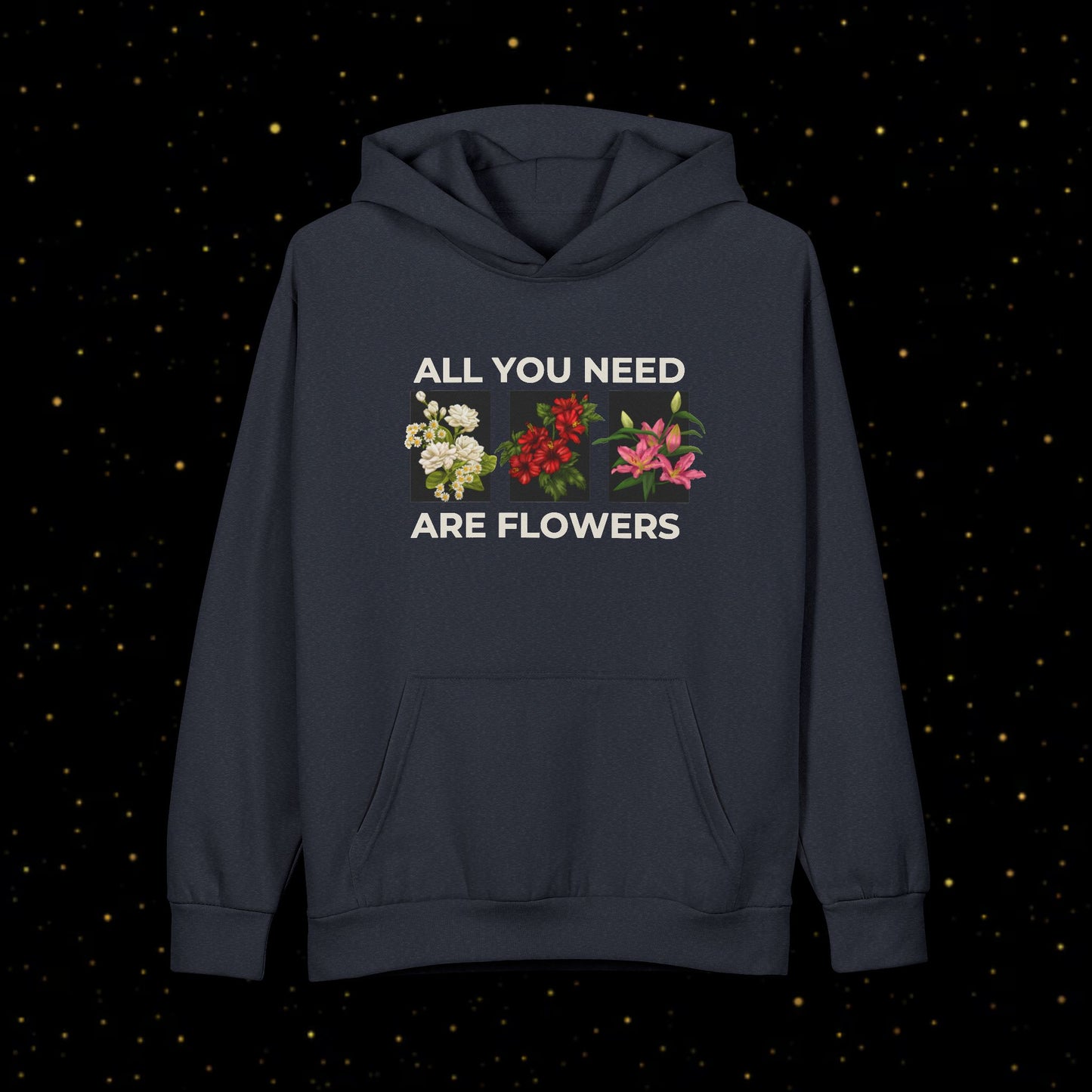 Hoodie mit Blumenmuster <All You Need Are Flowers>