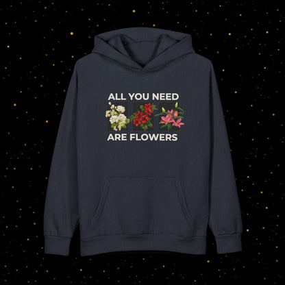 Hoodie mit Blumenmuster <All You Need Are Flowers>