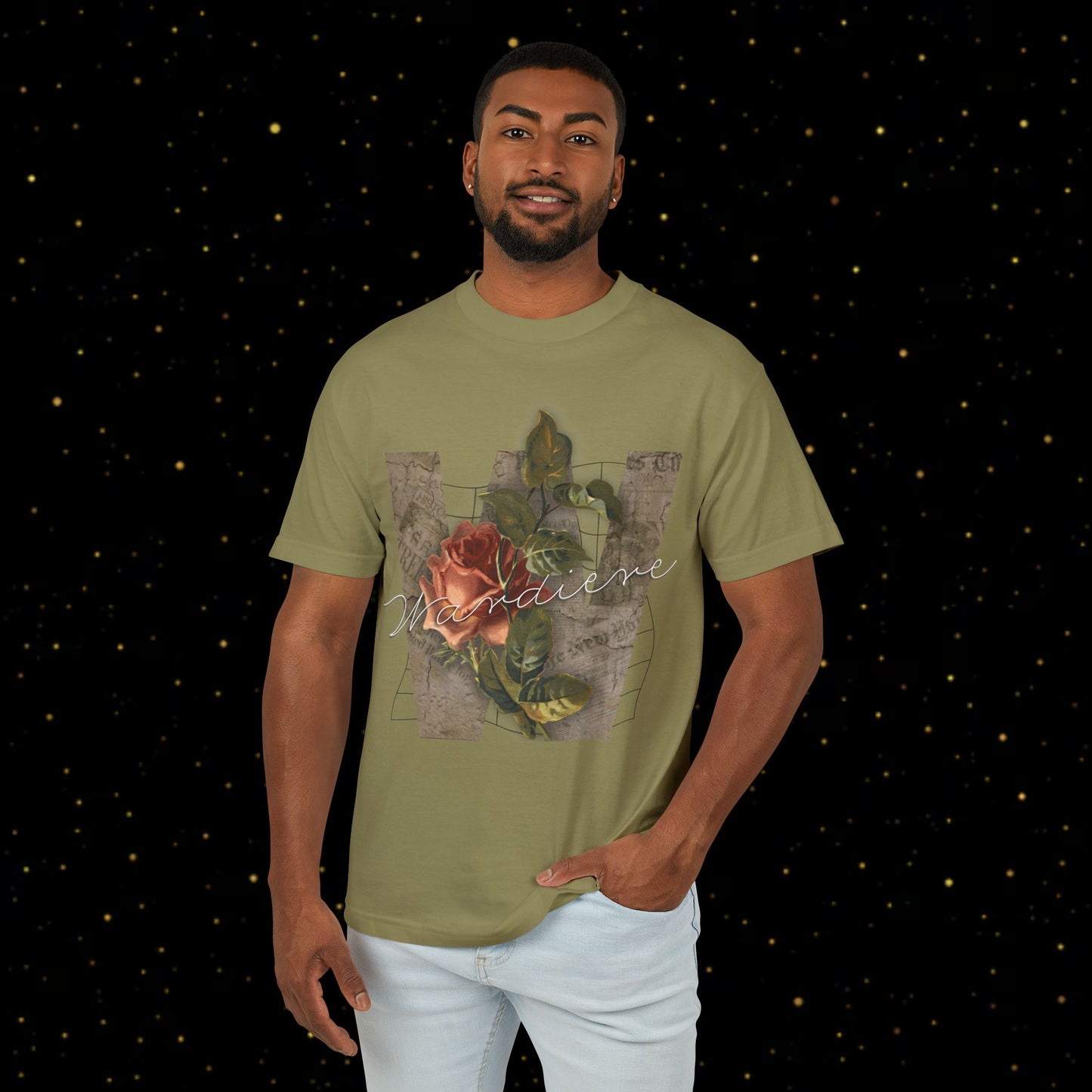 'w' Floral Art T-Shirt