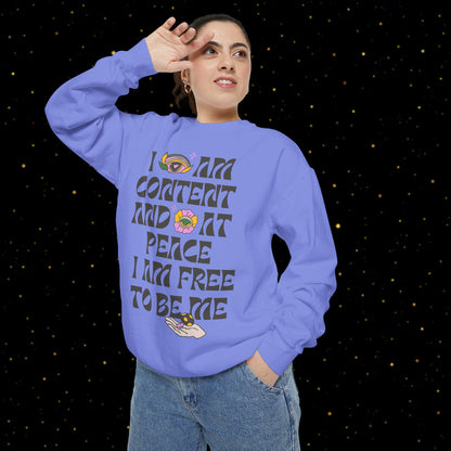 "I Am Free" Inspirierendes Sweatshirt mit Grafikprint