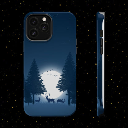 Handyhülle mit Hirschmotiv aus dem Nachtwald
