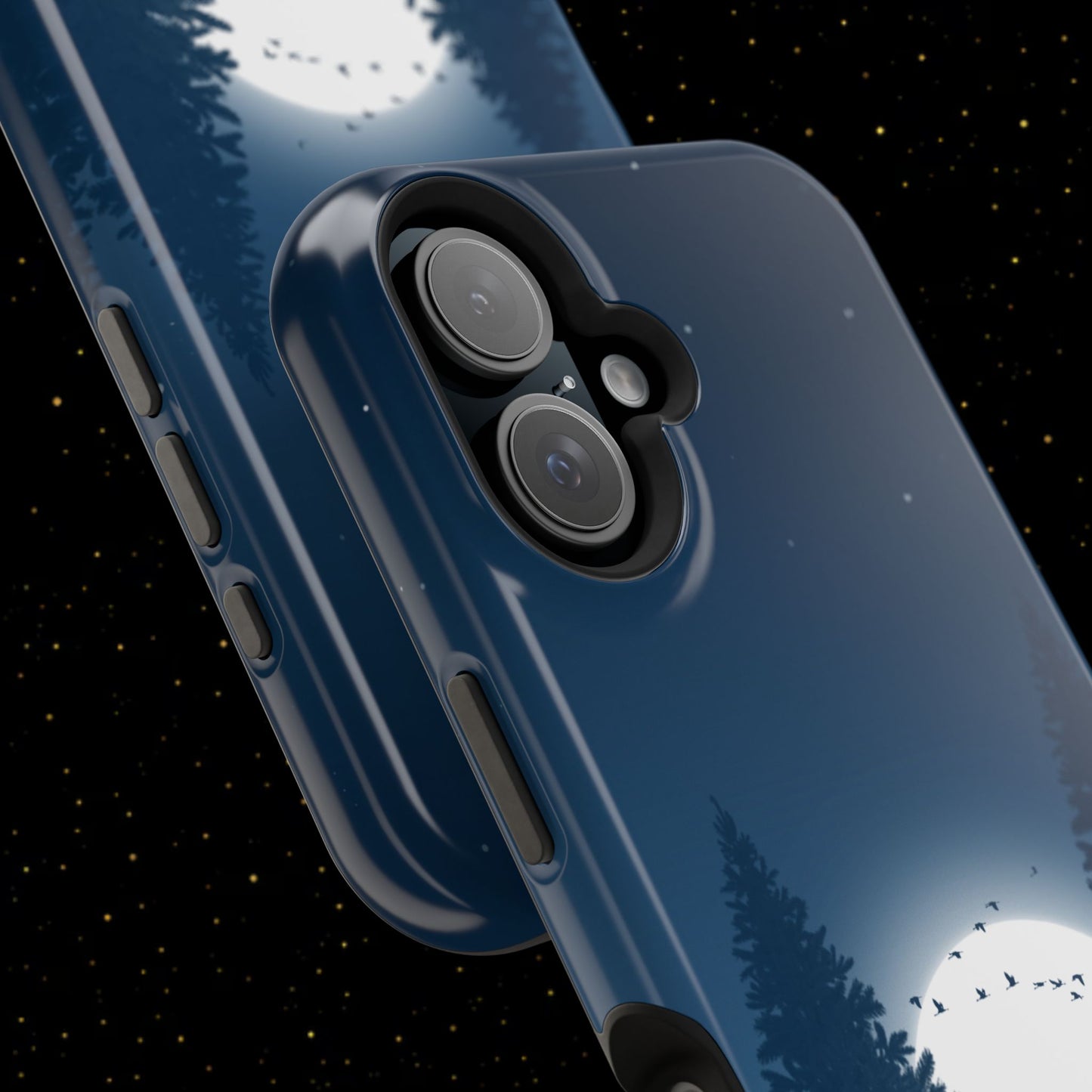 Handyhülle mit Hirschmotiv aus dem Nachtwald