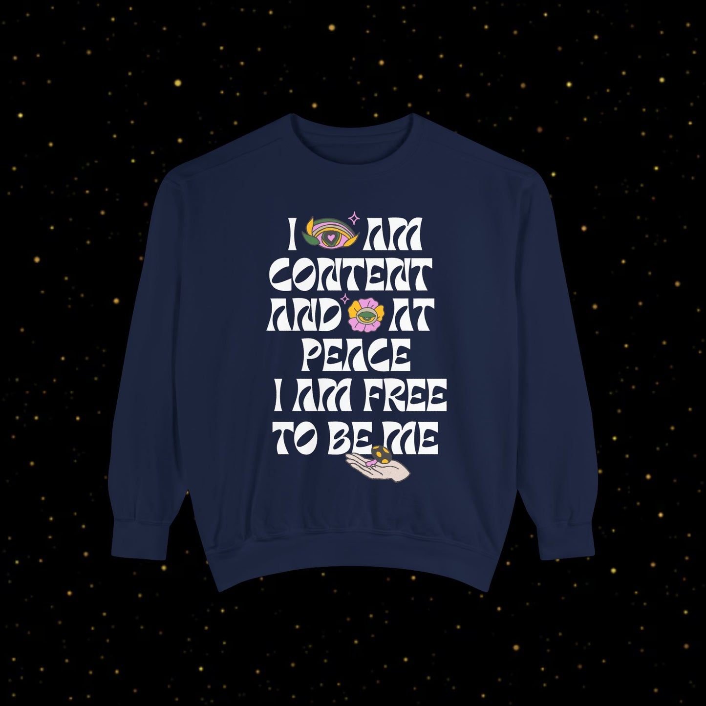"I Am Free" Inspirierendes Sweatshirt mit Grafikprint