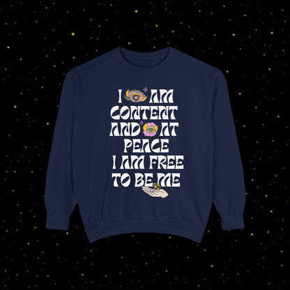 "I Am Free" Inspirierendes Sweatshirt mit Grafikprint
