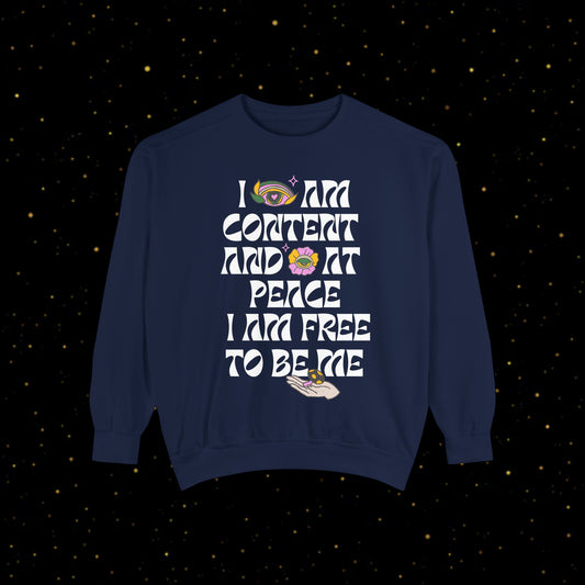 "I Am Free" Inspirierendes Sweatshirt mit Grafikprint