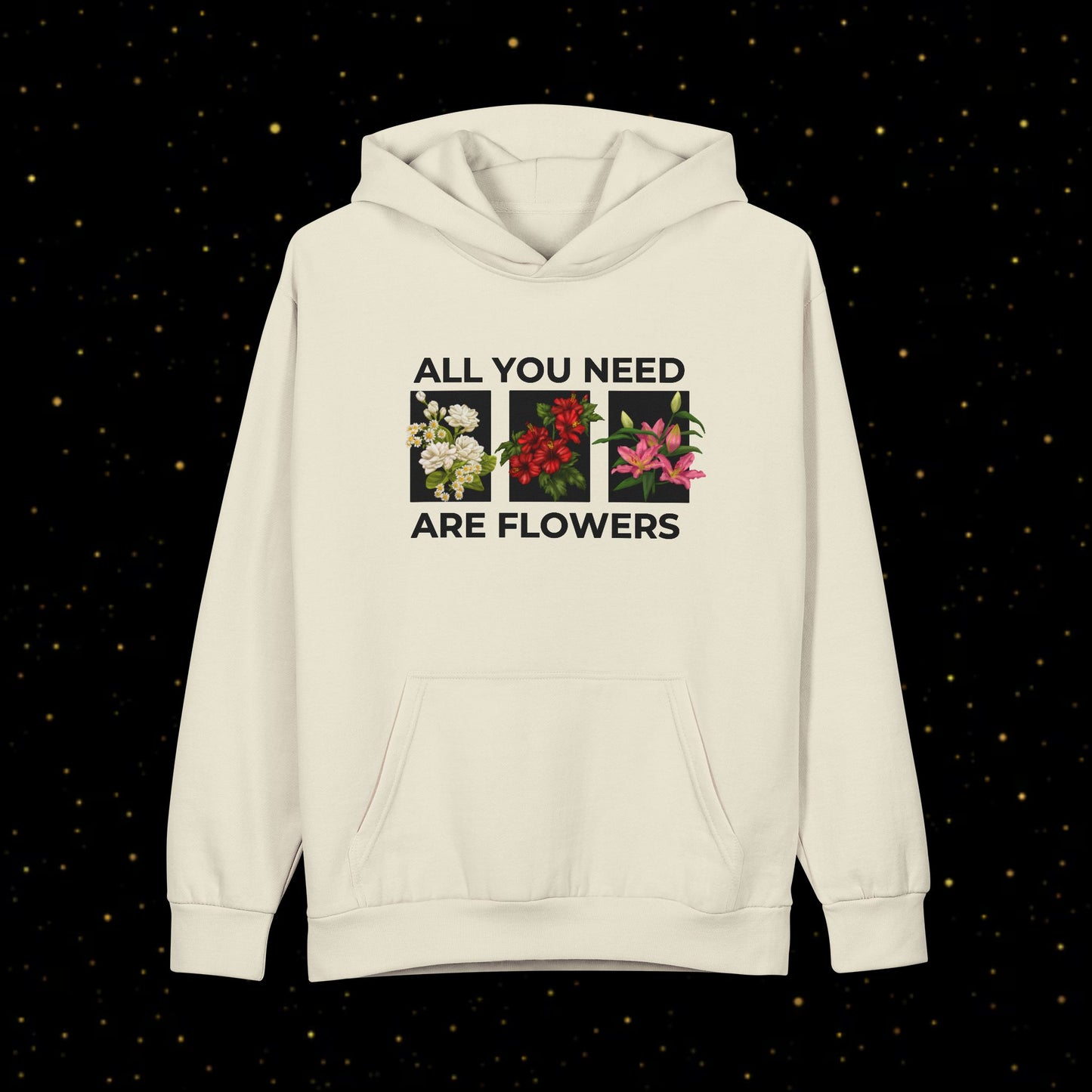 Hoodie mit Blumenmuster <All You Need Are Flowers>