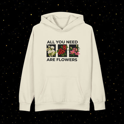 Hoodie mit Blumenmuster <All You Need Are Flowers>