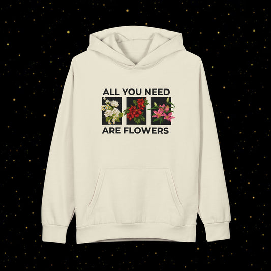 Hoodie mit Blumenmuster <All You Need Are Flowers>