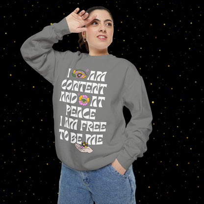 "I Am Free" Inspirierendes Sweatshirt mit Grafikprint