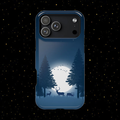 Handyhülle mit Hirschmotiv aus dem Nachtwald