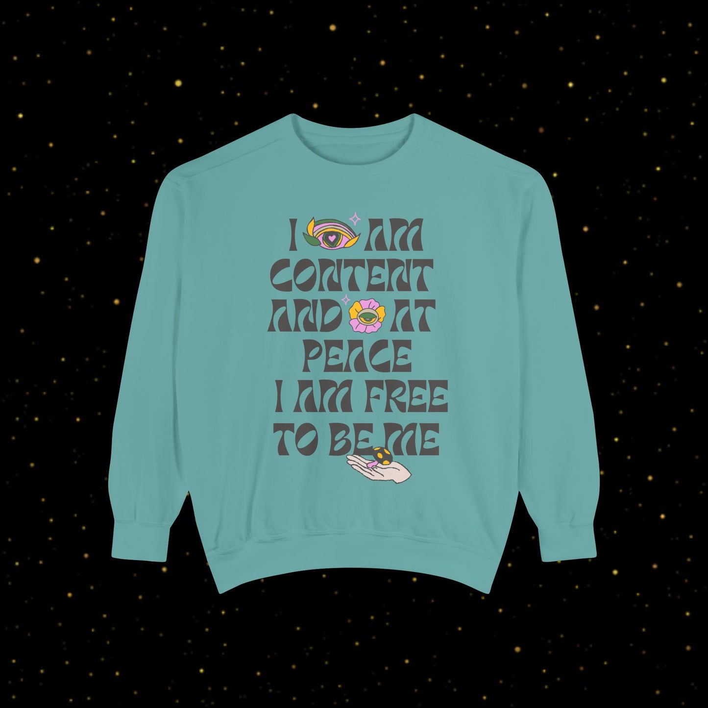 "I Am Free" Inspirierendes Sweatshirt mit Grafikprint