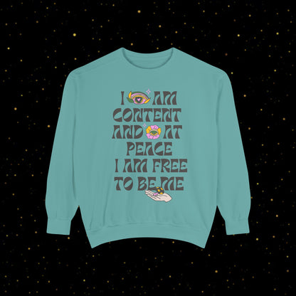 "I Am Free" Inspirierendes Sweatshirt mit Grafikprint
