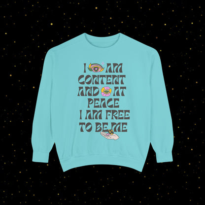 "I Am Free" Inspirierendes Sweatshirt mit Grafikprint