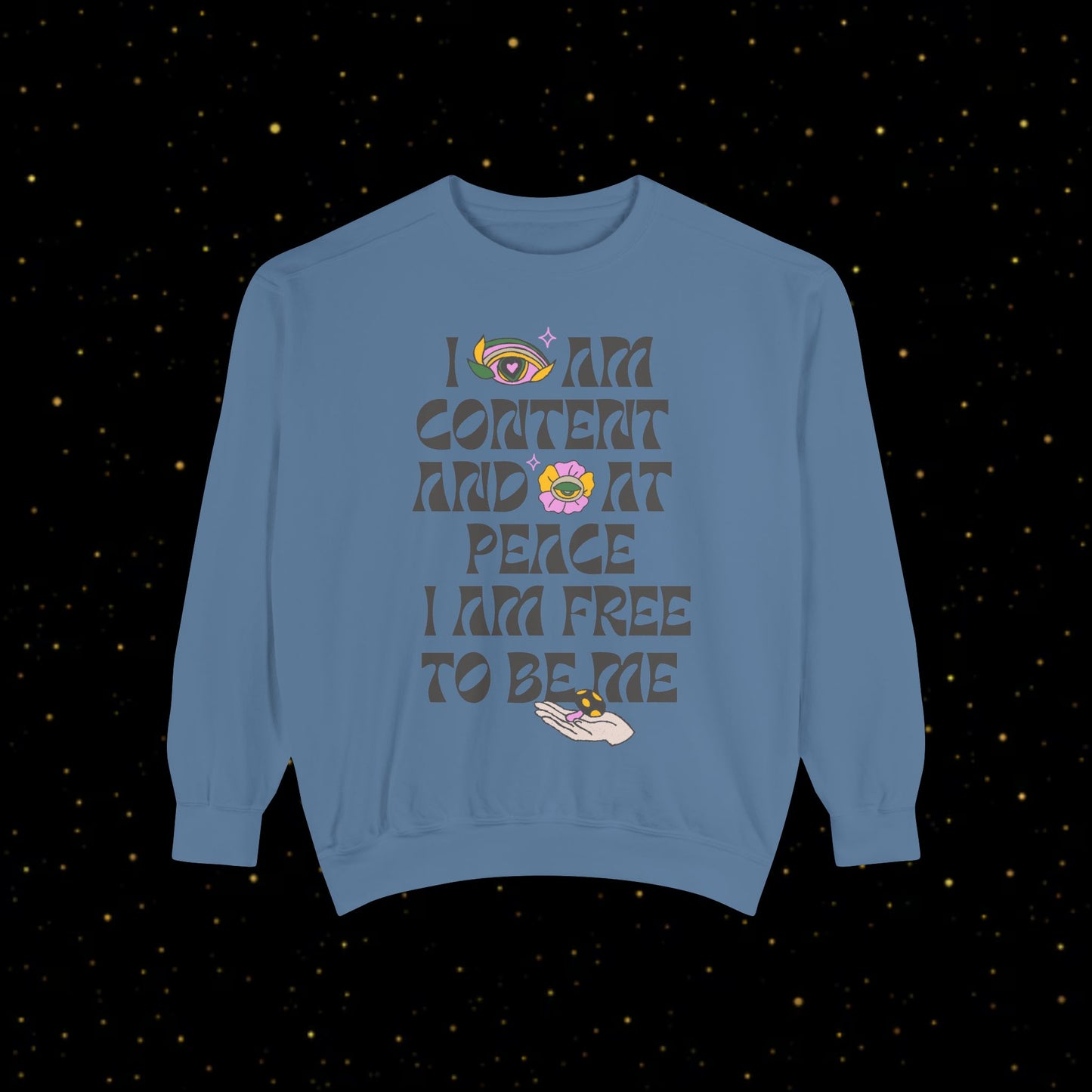 "I Am Free" Inspirierendes Sweatshirt mit Grafikprint