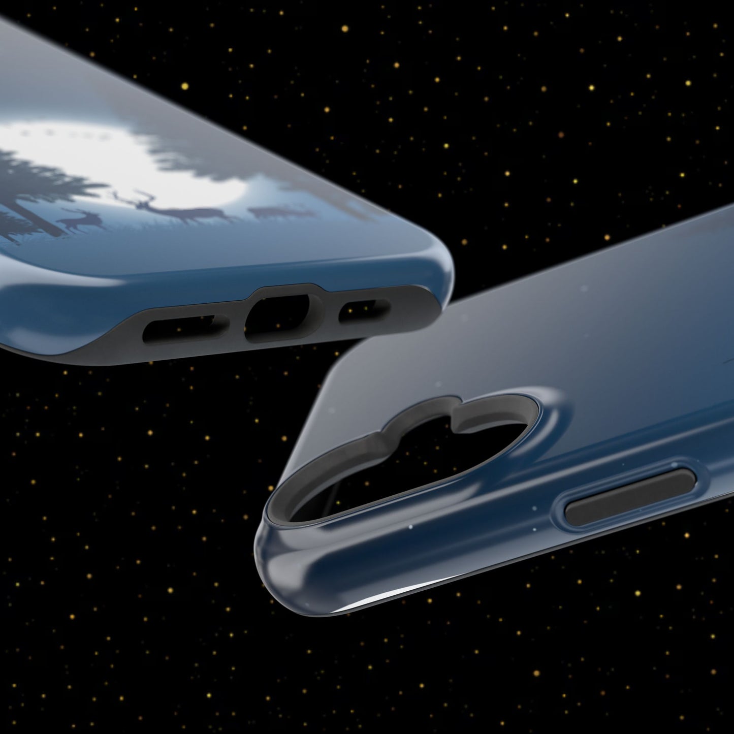 Handyhülle mit Hirschmotiv aus dem Nachtwald