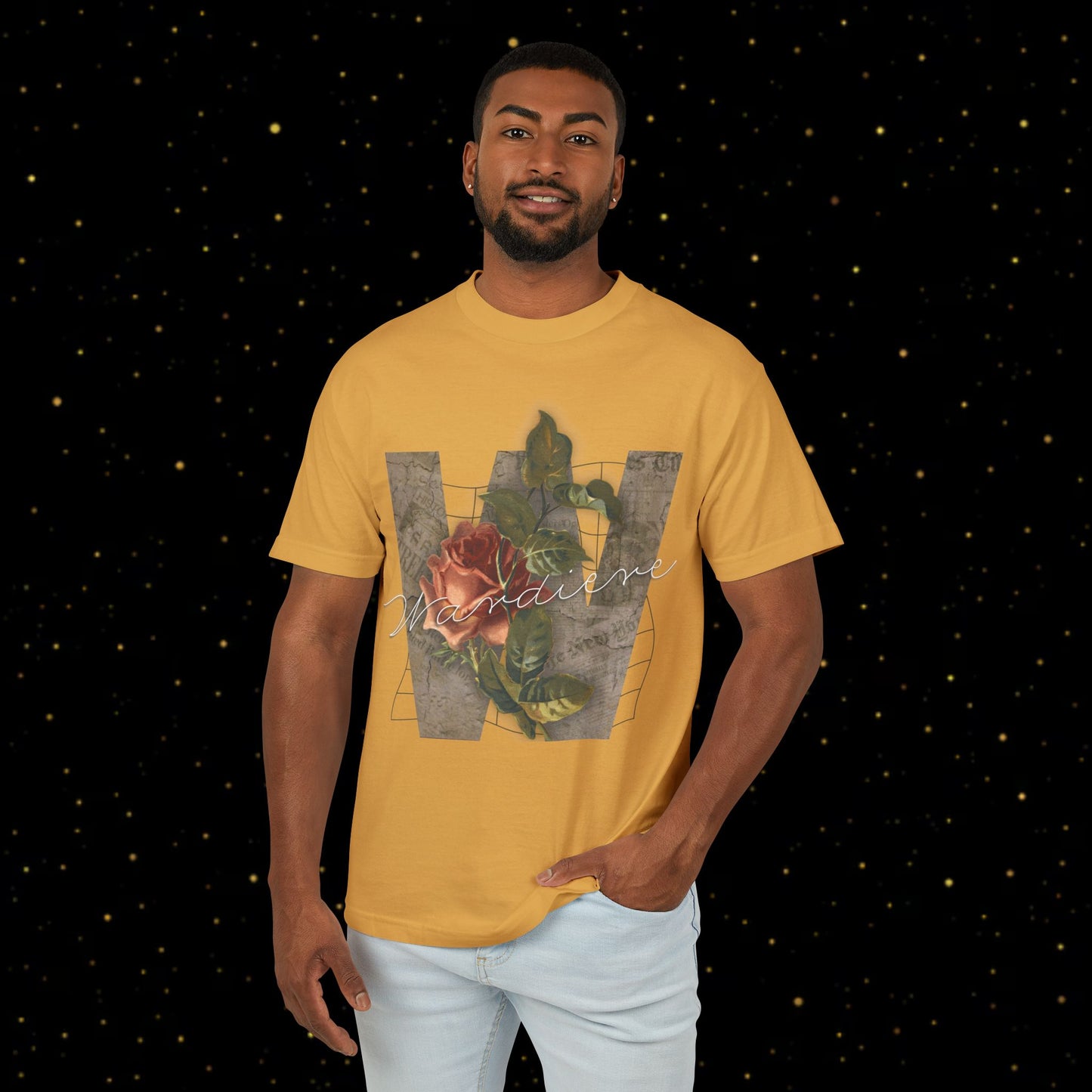 'w' Floral Art T-Shirt