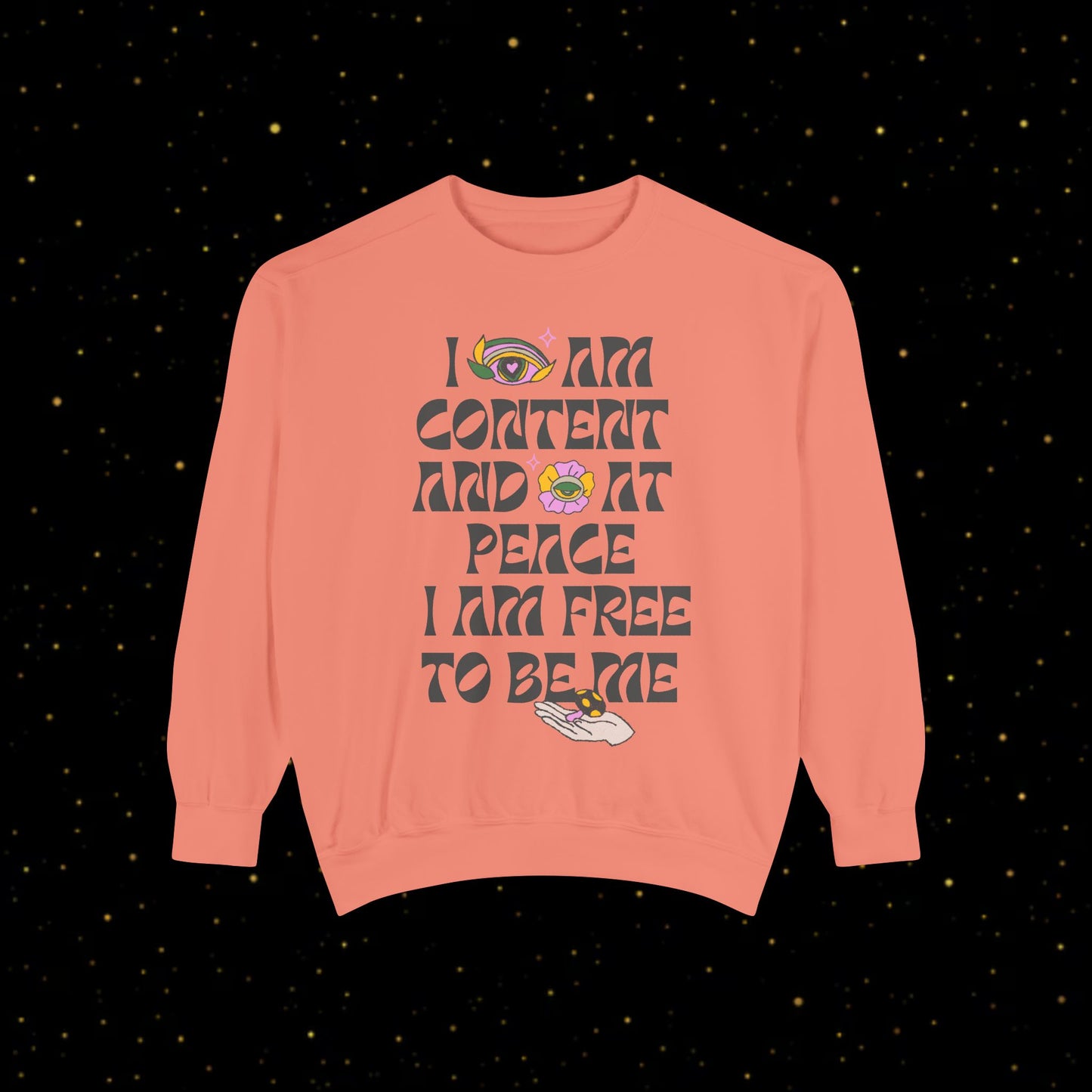 "I Am Free" Inspirierendes Sweatshirt mit Grafikprint