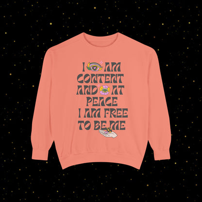 "I Am Free" Inspirierendes Sweatshirt mit Grafikprint
