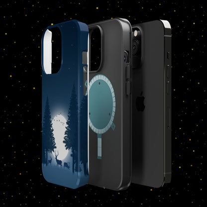 Handyhülle mit Hirschmotiv aus dem Nachtwald