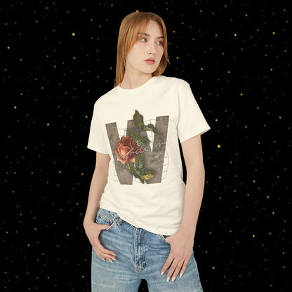 'w' Floral Art T-Shirt