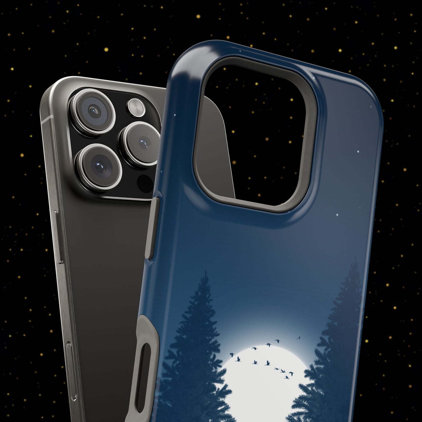 Handyhülle mit Hirschmotiv aus dem Nachtwald