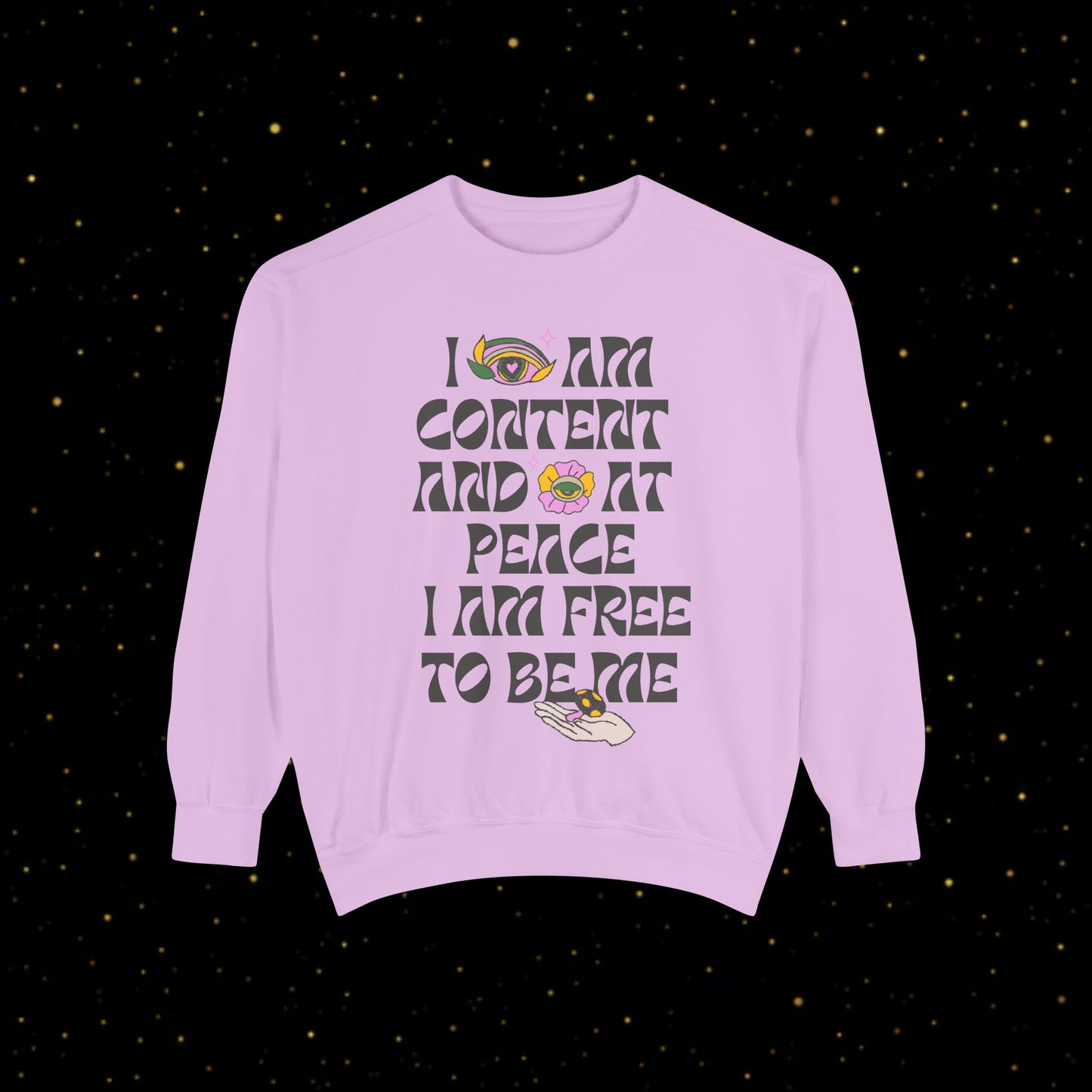 "I Am Free" Inspirierendes Sweatshirt mit Grafikprint