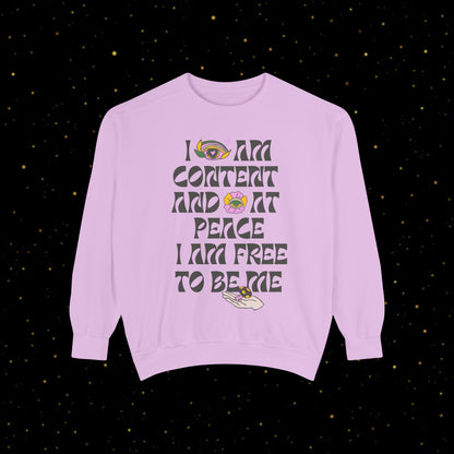 "I Am Free" Inspirierendes Sweatshirt mit Grafikprint