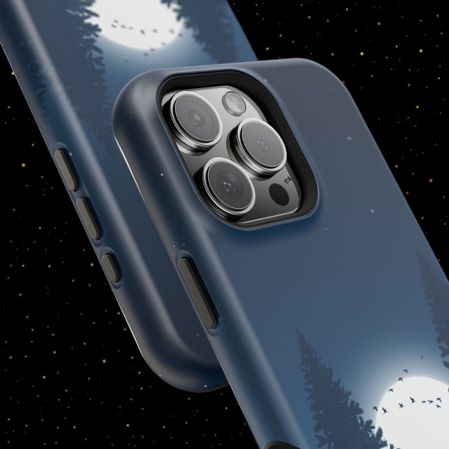 Handyhülle mit Hirschmotiv aus dem Nachtwald