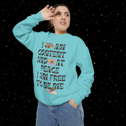"I Am Free" Inspirierendes Sweatshirt mit Grafikprint