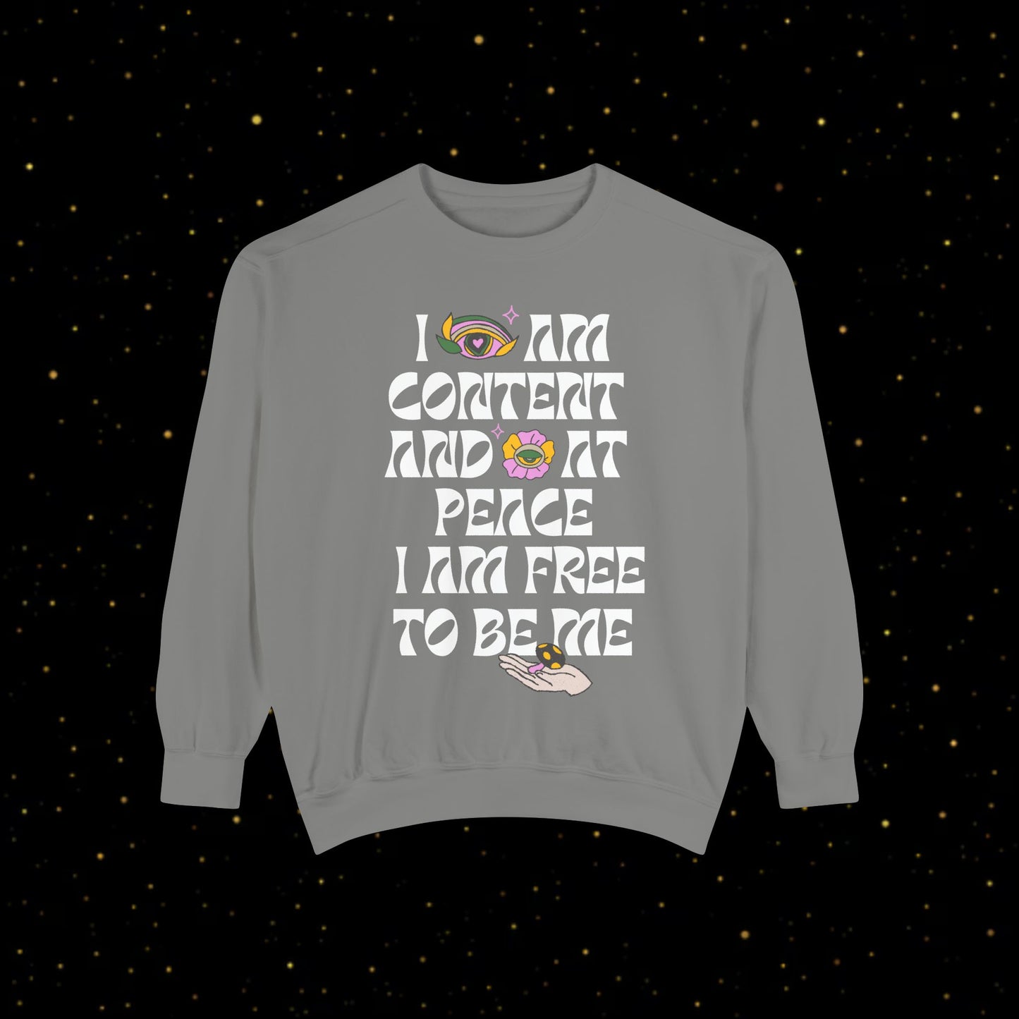 "I Am Free" Inspirierendes Sweatshirt mit Grafikprint