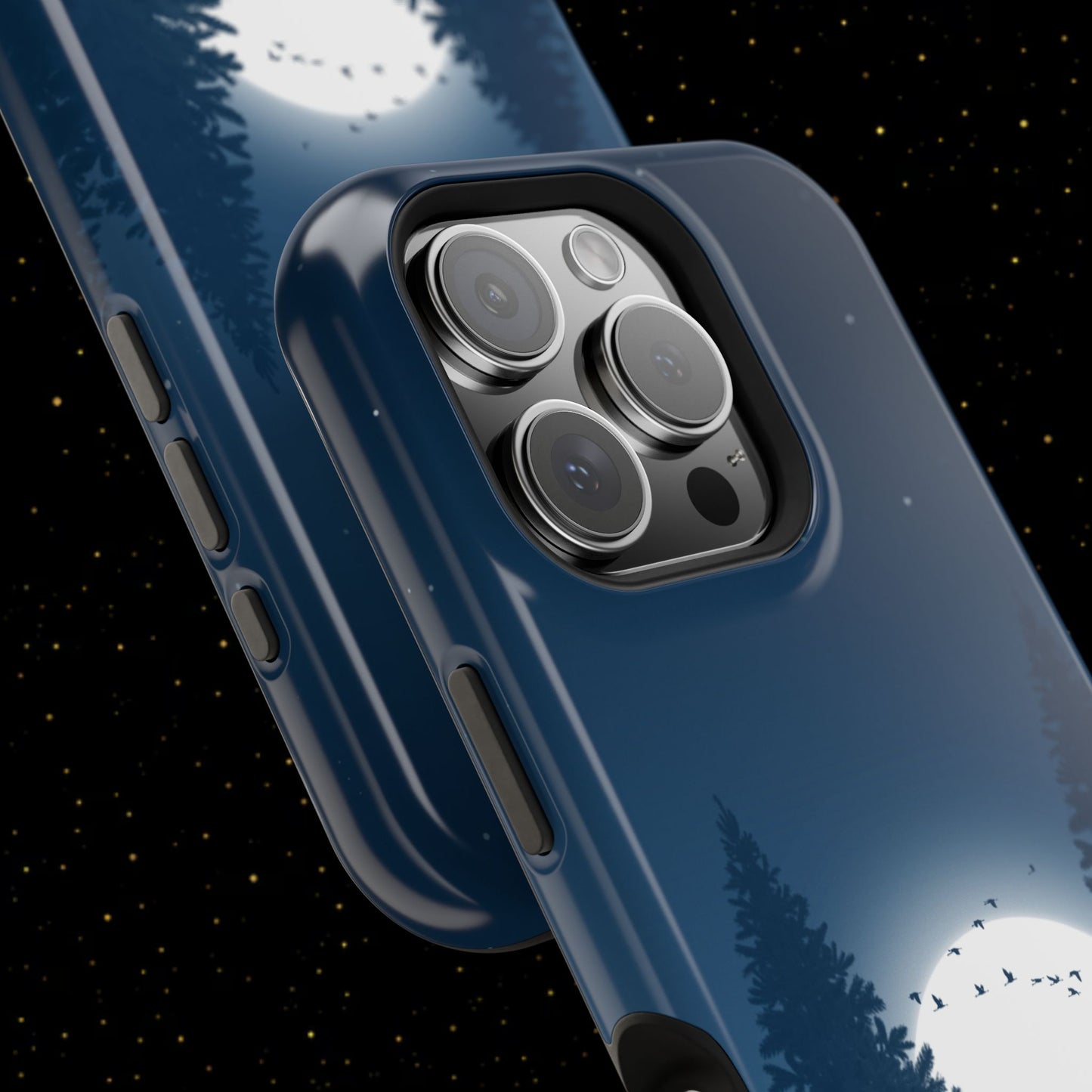 Handyhülle mit Hirschmotiv aus dem Nachtwald