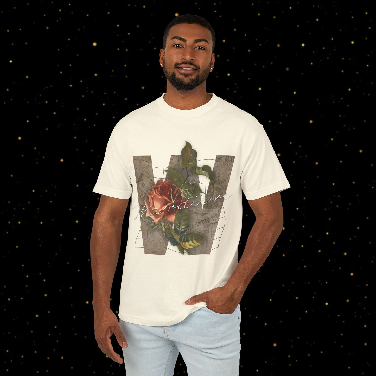 'w' Floral Art T-Shirt